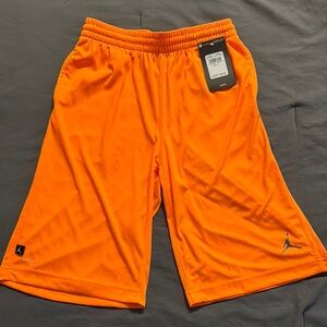 BRAND NEW (with tags) Jordan youth Large Orange Dry fit Shorts